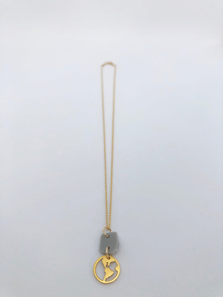 ADRIFT Ocean Plastic Charm Necklace - Earth Charm